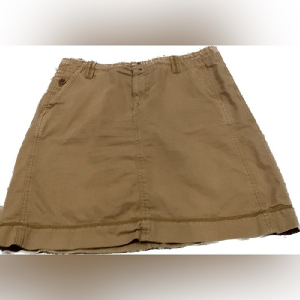 Eddie Bauer Size 10 Skirt Mid Rise Belt Loop Waist Women Cotton